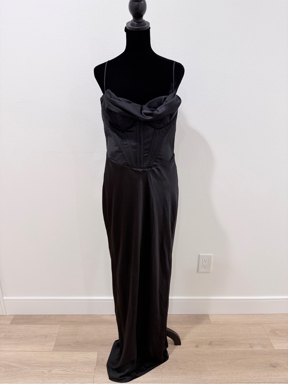 House of CB Black Satin Corset Dress - Picture 12 of 13